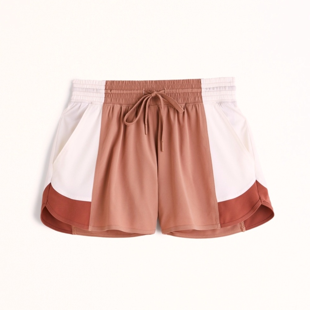 Abercrombie YPB motion TEK High Rise Lined Workout Short | Oat White Combo | XXL